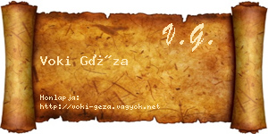 Voki Géza névjegykártya